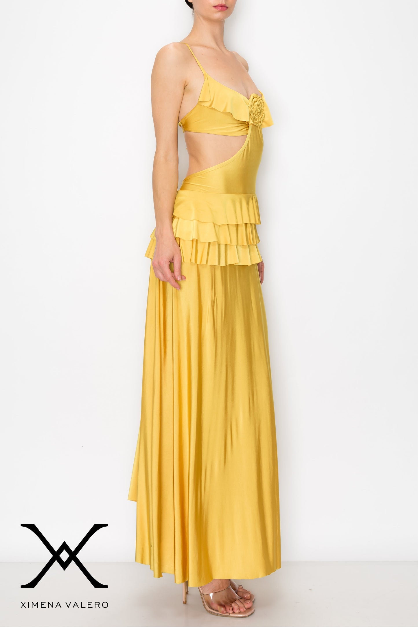 The Ruffle Cut Off Maxi Dress XimenaValero